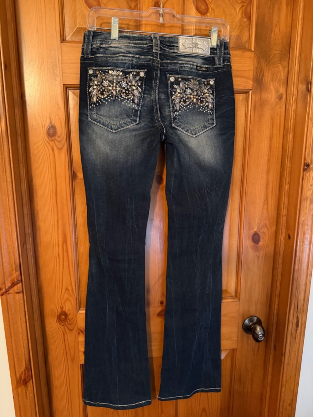 Miss Me Dark Indigo Embellished Flare Jeans